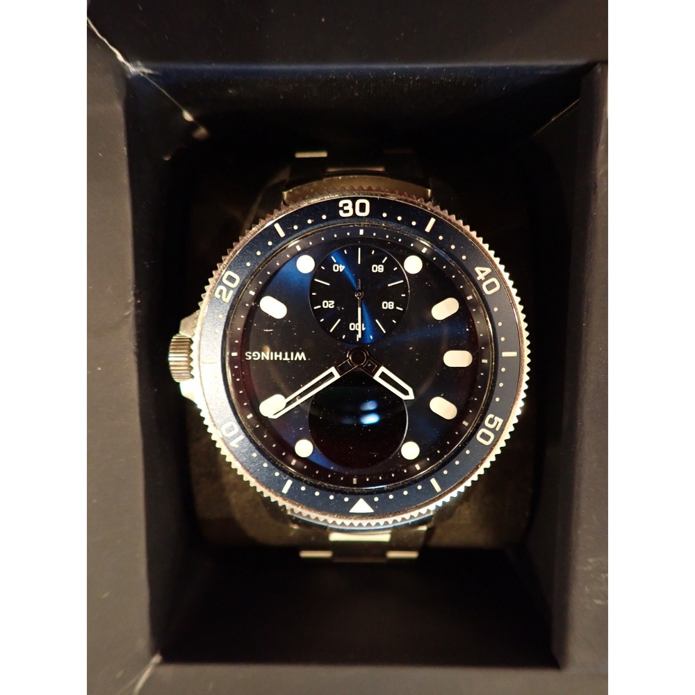 Withings Scanwatch Nova Hybrid Smartwatch Blue 42mm Stainless Steel ECG Diver